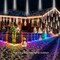 Aukora Rain Drop Lights, LED Meteor Shower Lights 11.8 inch 8 Tubes 192leds, Icicle Snow Falling Lights for Xmas Wedding Party Holiday Garden Tree Christmas Thanksgiving Decoration Outdoor (White)